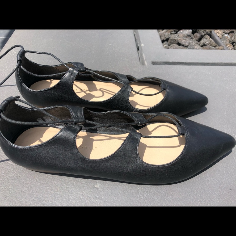 Loeffler Randall Leather Lace Up Flats worn once!